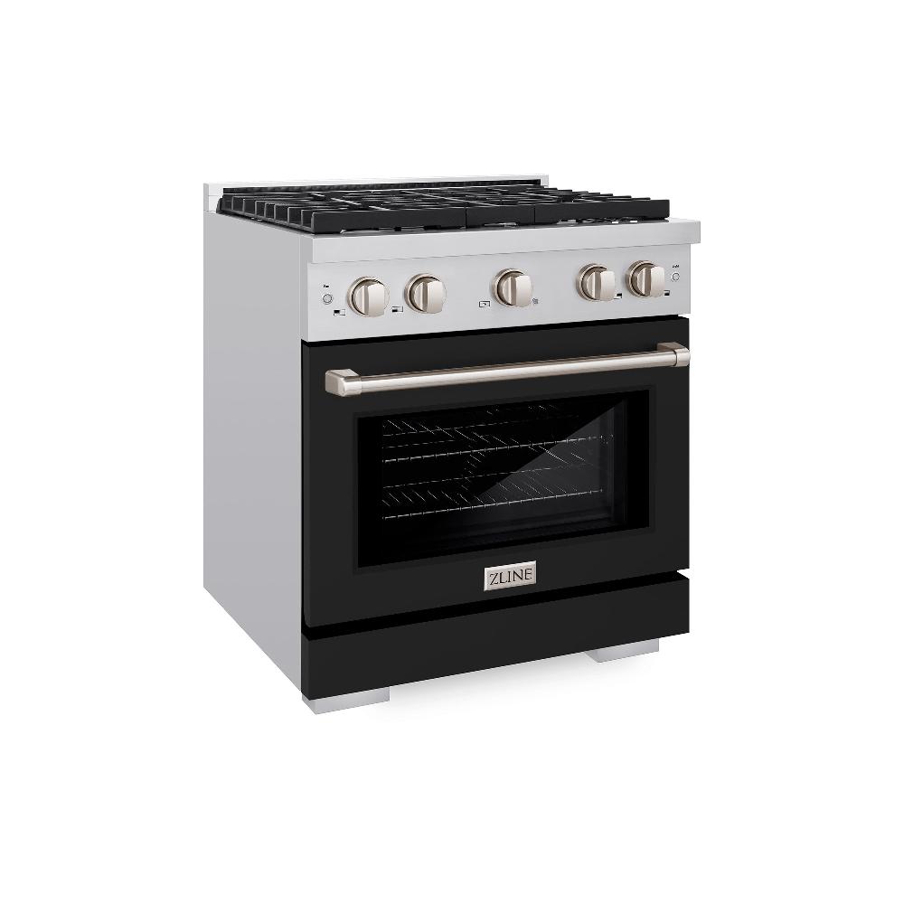 30 in. 4.2 cu. ft. Paramount Dual Fuel Range with 4 Burner Gas Cooktop and Electric Convection Oven SDRBLM30