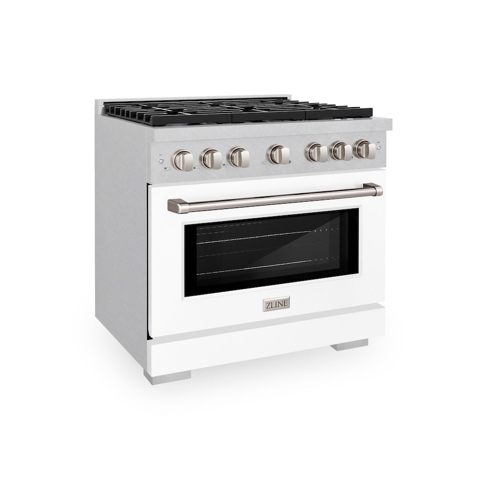 36 in. 5.2 cu. ft. Paramount Dual Fuel Range with 6 Burner Gas Cooktop SDRSWM36