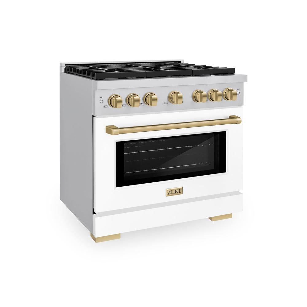 Autograph Edition 36 in. 5.2 cu. ft. Paramount Dual Fuel Range with 6 Burner Gas Cooktop SDRZWM36CB