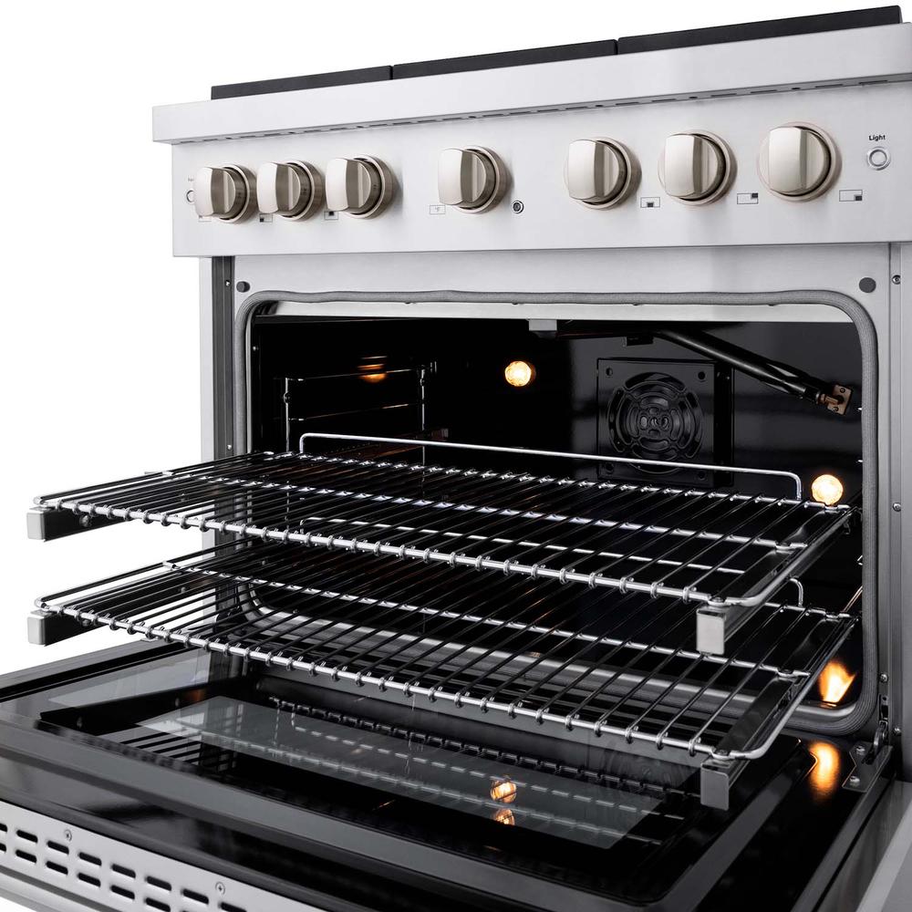 36in. 5.2 cu. ft. 6 Burner Gas Range with Convection Gas Oven in Stainless Steel SGR36