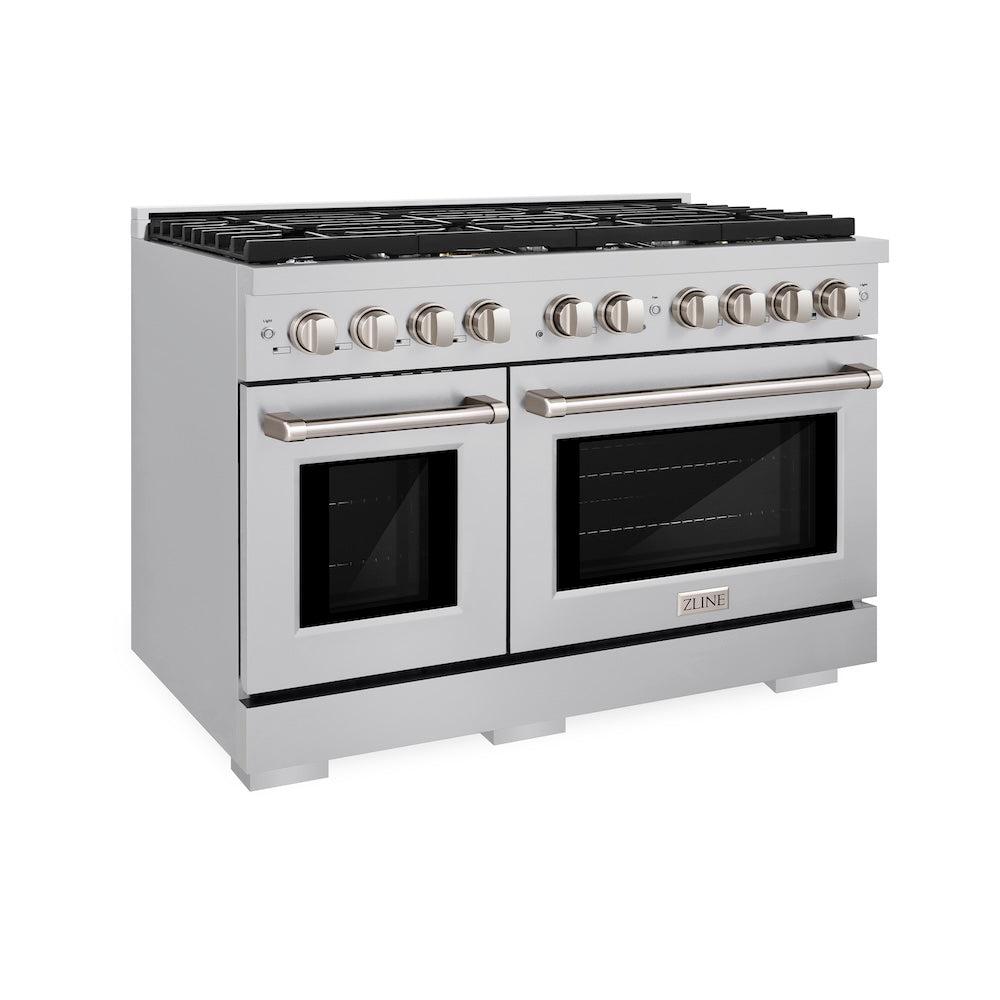 48in. 6.7 cu. ft. 8 Burner Double Oven Gas Range in Stainless Steel SGR48