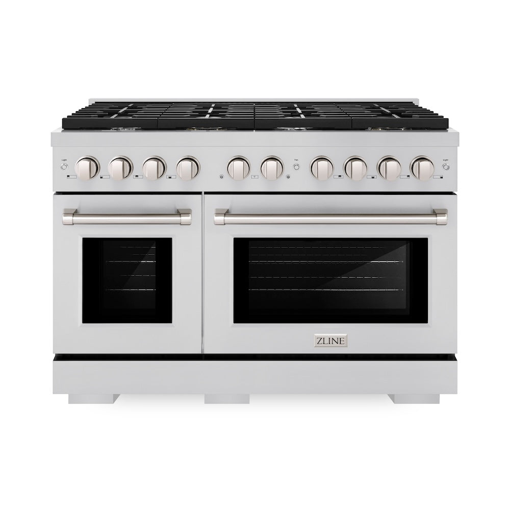 48in. 6.7 cu. ft. 8 Burner Double Oven Gas Range in Stainless Steel SGR48