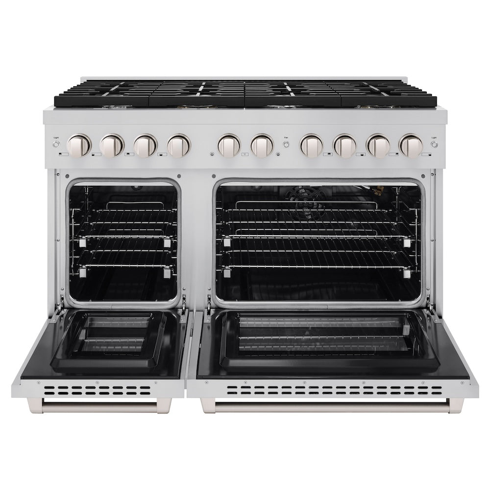 48in. 6.7 cu. ft. 8 Burner Double Oven Gas Range in Stainless Steel SGR48