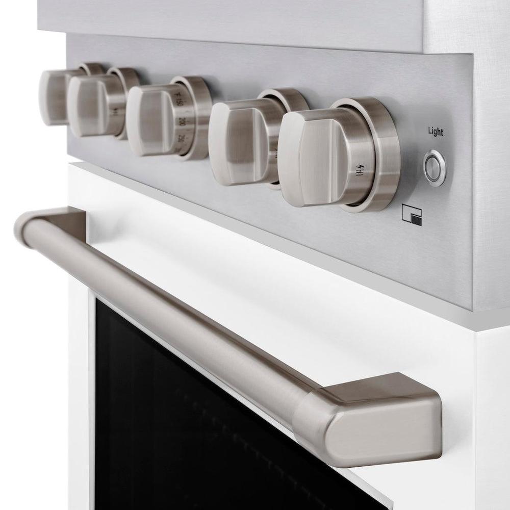 30in. 4.2 cu. ft. 4 Burner Gas Range with Convection Gas Oven in Stainless Steel with White Matte Door SGRWM30