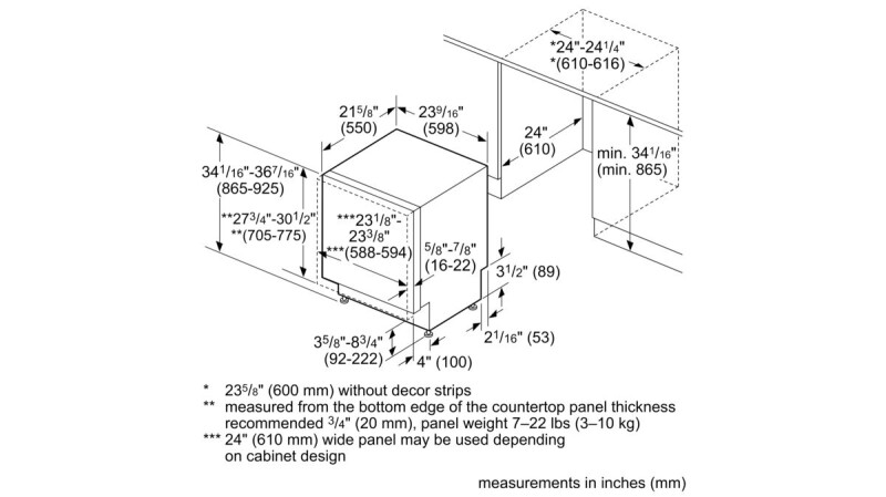 800 Series Dishwasher 24'' SHV78B73UC