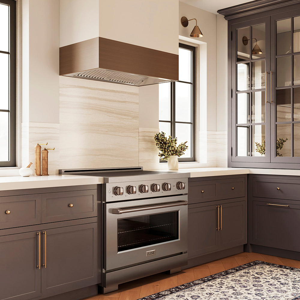 36 in. 5.2 cu. ft. Paramount Induction Range with 5 Element Cooktop and Electric Convection Oven SINR36