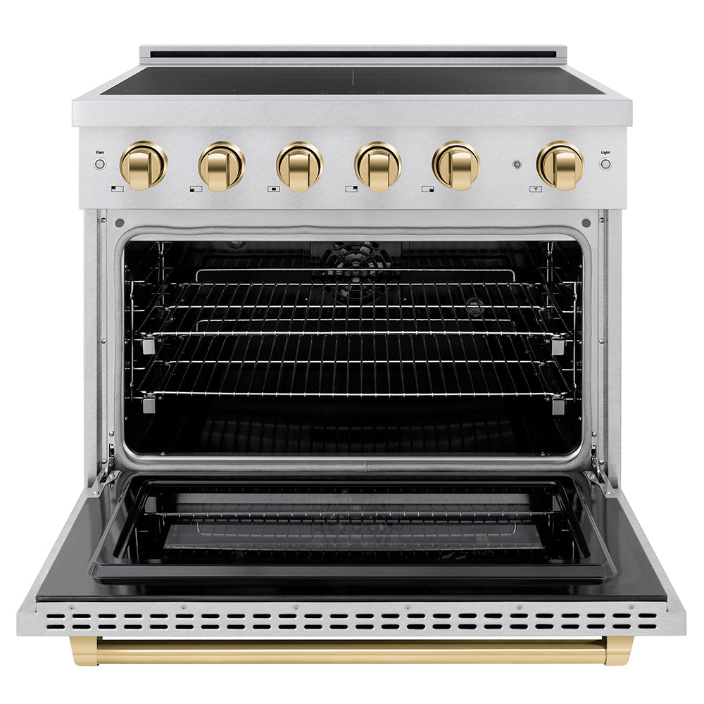 Autograph Edition 36 in. 5.2 cu. ft. Paramount Induction Range with 5 Element Cooktop and Electric Convection Oven SINRSZ36G