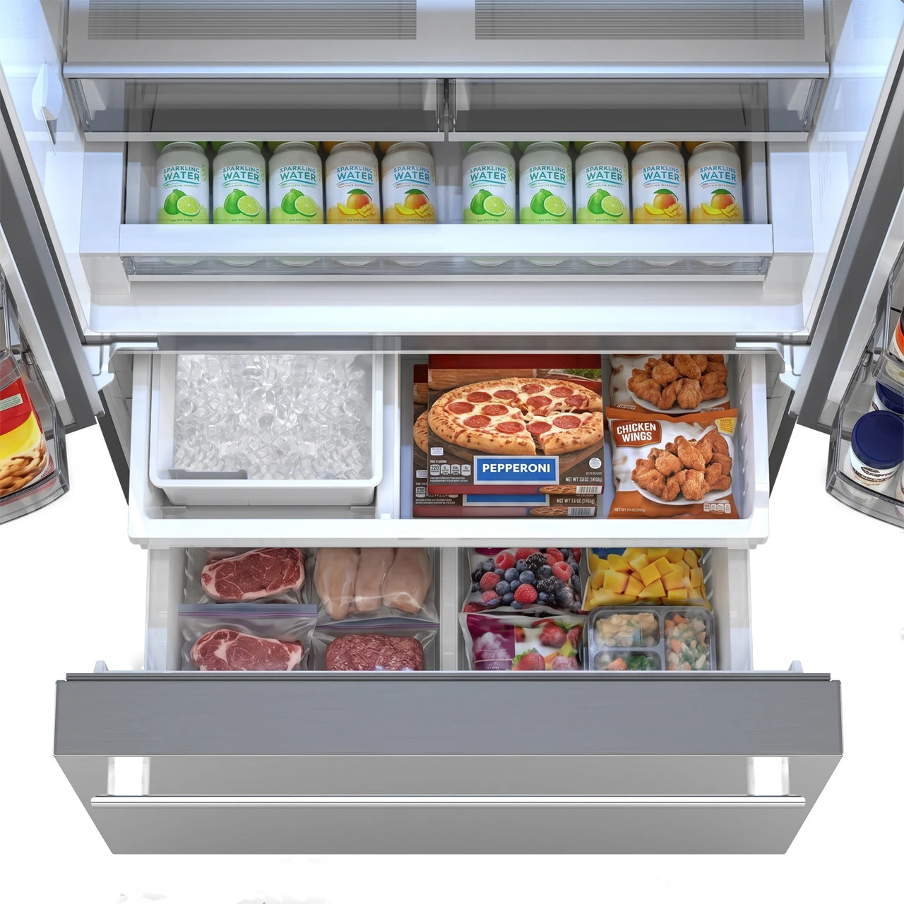 26.5 Cu.ft. Counter Depth 36 In. French 3-door Refrigerator With Internal Water Dispenser In Stainless Steel SJF2752MS