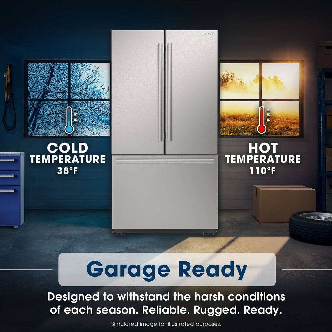 26.5 Cu.ft. Counter Depth 36 In. French 3-door Refrigerator With Internal Water Dispenser In Stainless Steel SJF2752MS
