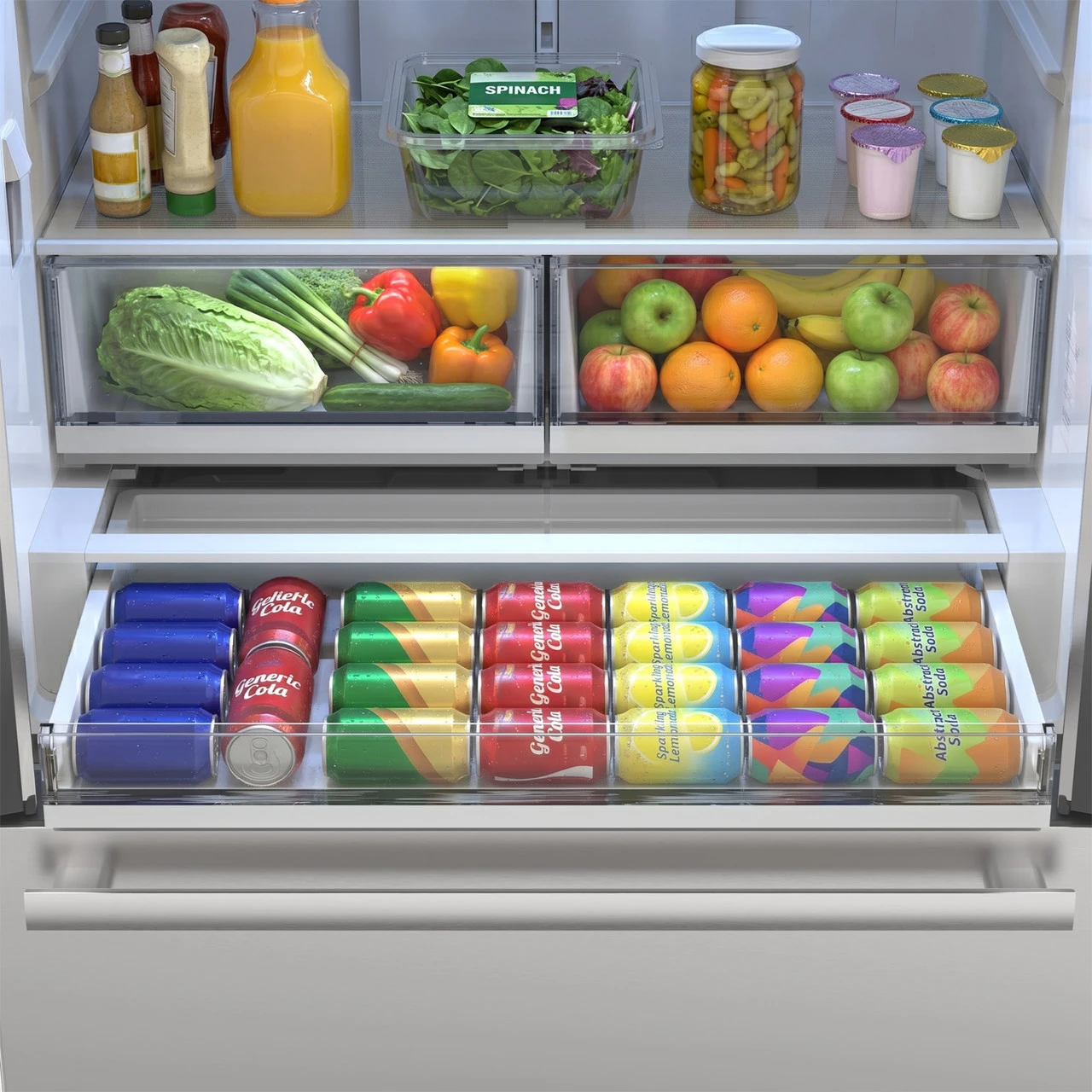 26.5 Cu.ft. Counter Depth 36 In. French 3-door Refrigerator With Internal Water Dispenser In Stainless Steel SJF2752MS