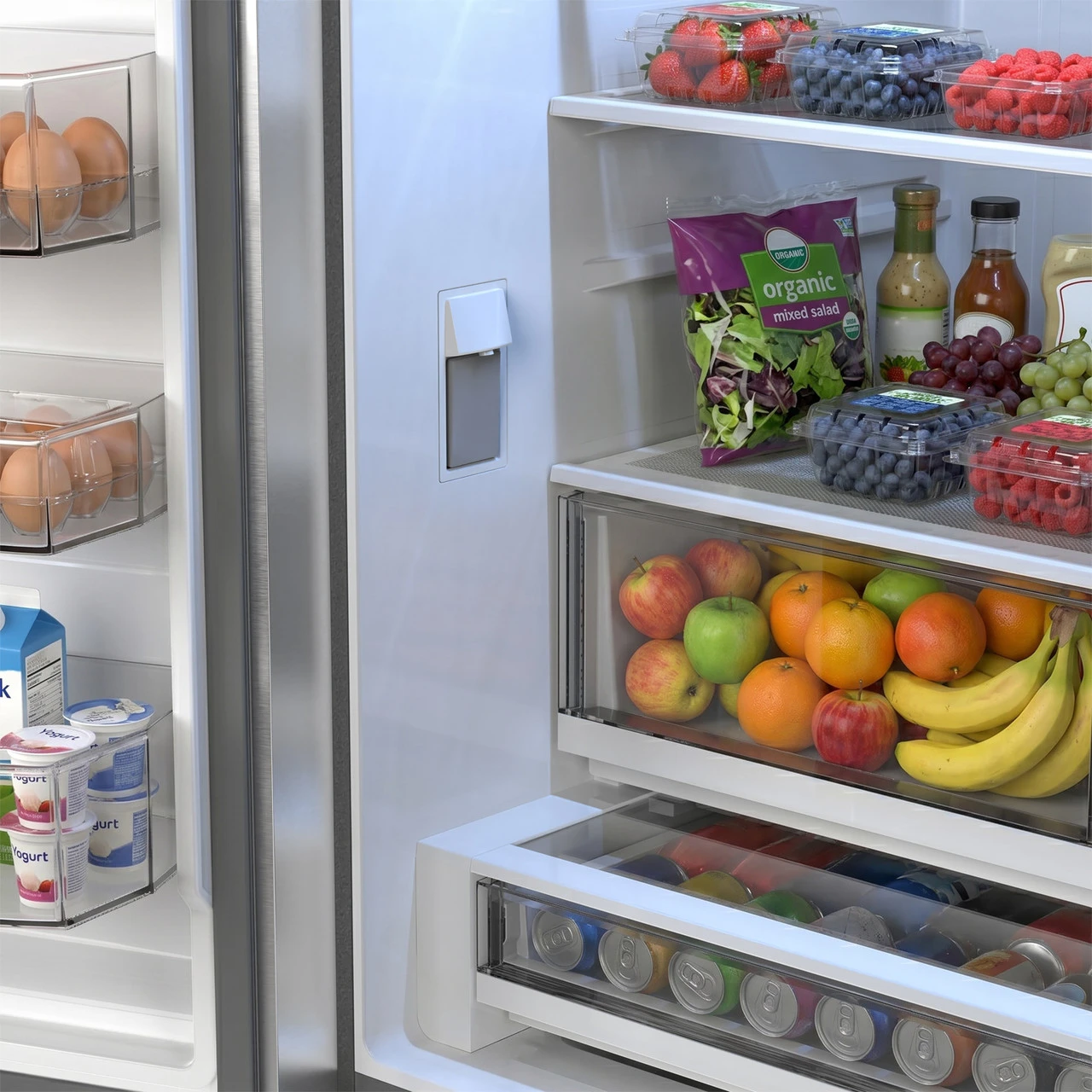 26.5 Cu.ft. Counter Depth 36 In. French 3-door Refrigerator With Internal Water Dispenser In Stainless Steel SJF2752MS