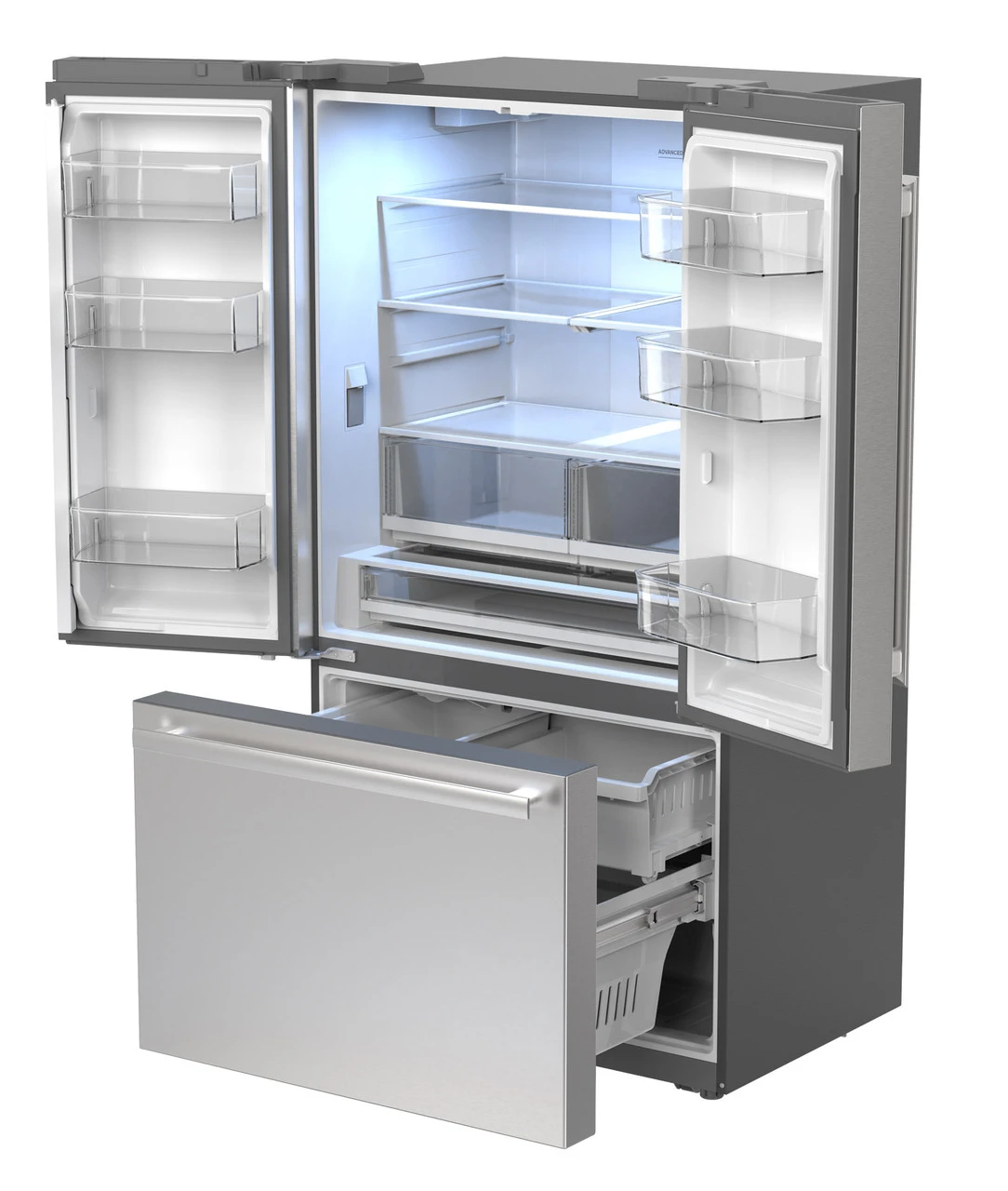 26.5 Cu.ft. Counter Depth 36 In. French 3-door Refrigerator With Internal Water Dispenser In Stainless Steel SJF2752MS