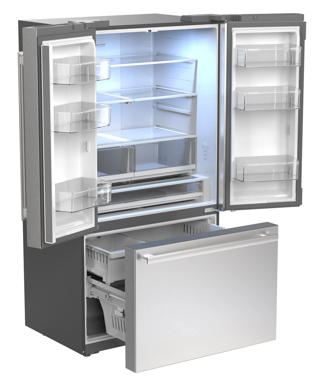 26.5 Cu.ft. Counter Depth 36 In. French 3-door Refrigerator With Internal Water Dispenser In Stainless Steel SJF2752MS