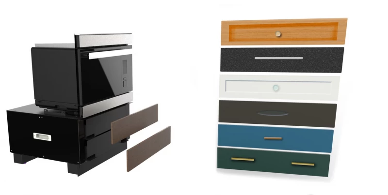 24 In. Under The Counter Convection Microwave Drawer Oven Pedestal SKCD24U0GS