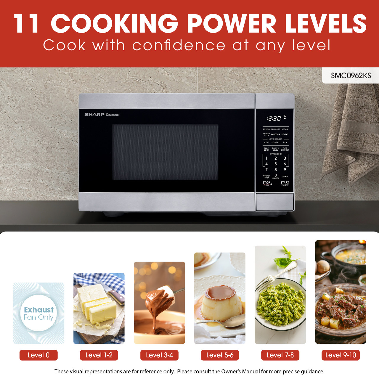 0.9 Cu. Ft. 900w Stainless Steel Countertop Microwave Oven SMC0962KS