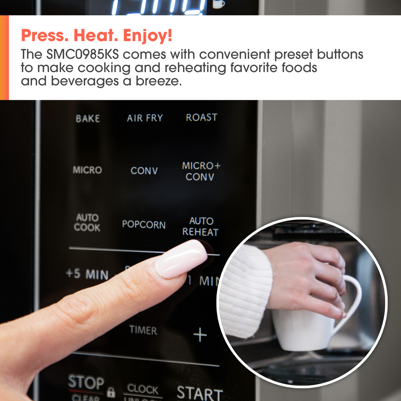 0.9 Cu. Ft. 900w Countertop Convection Microwave Oven With Air Fry SMC0985KS