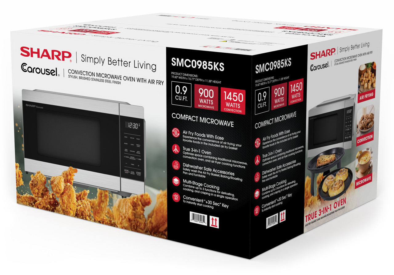 0.9 Cu. Ft. 900w Countertop Convection Microwave Oven With Air Fry SMC0985KS