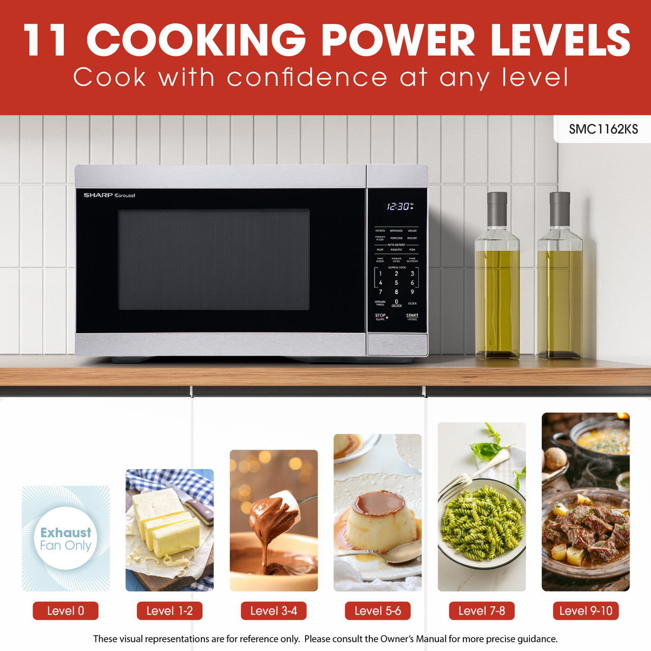 1.1 Cu. Ft. 1000w Stainless Steel Countertop Microwave Oven SMC1162KS