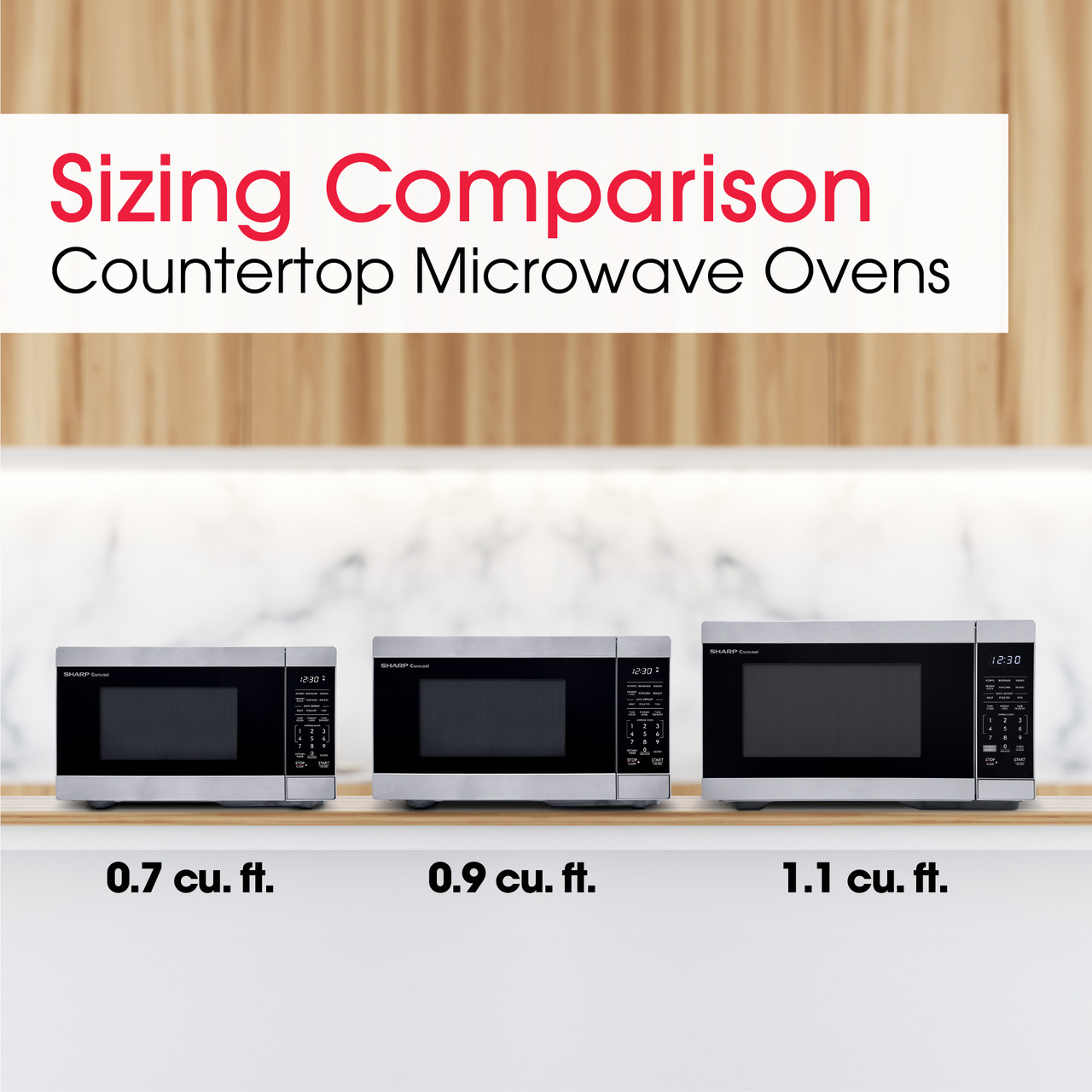 1.1 Cu. Ft. 1000w Smart Stainless Steel Countertop Microwave Oven SMC1169KS