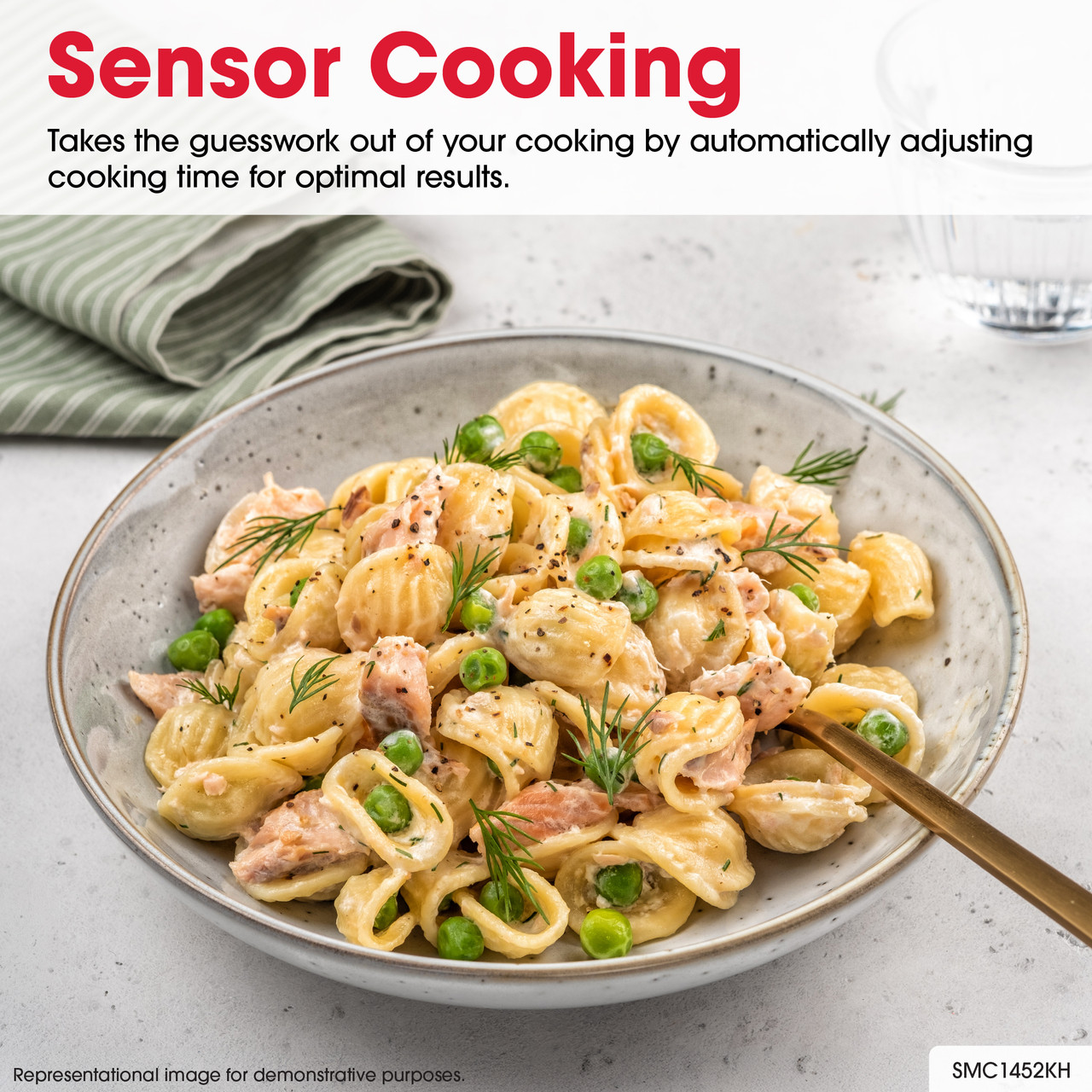 1.4 Cu. Ft. 1100w Black Stainless Steel Countertop Microwave Oven SMC1452KH