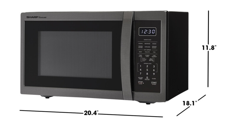 1.4 Cu. Ft. 1100w Black Stainless Steel Countertop Microwave Oven SMC1452KH