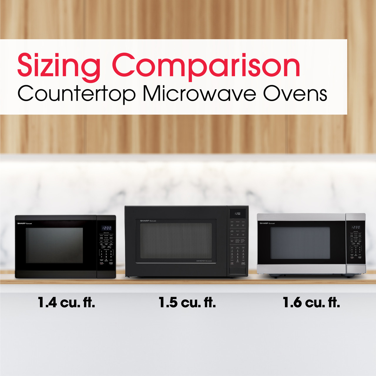1.4 Cu. Ft. 1100w Black Countertop Microwave Oven SMC1461KB