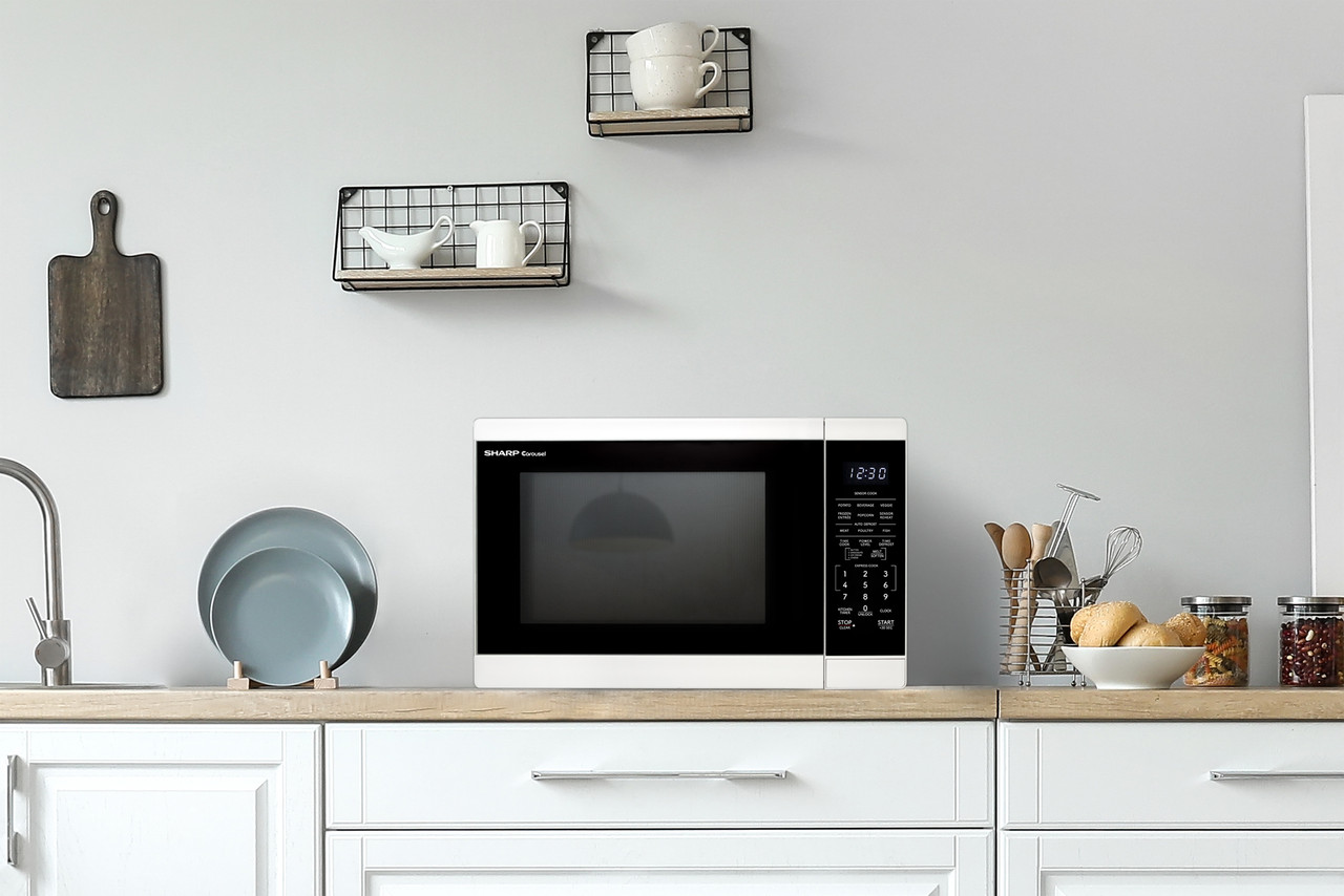 1.4 Cu. Ft. 1100w White Countertop Microwave Oven SMC1461KW