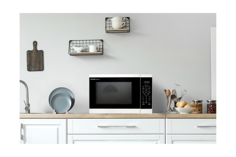 1.4 Cu. Ft. 1100w White Countertop Microwave Oven SMC1461KW