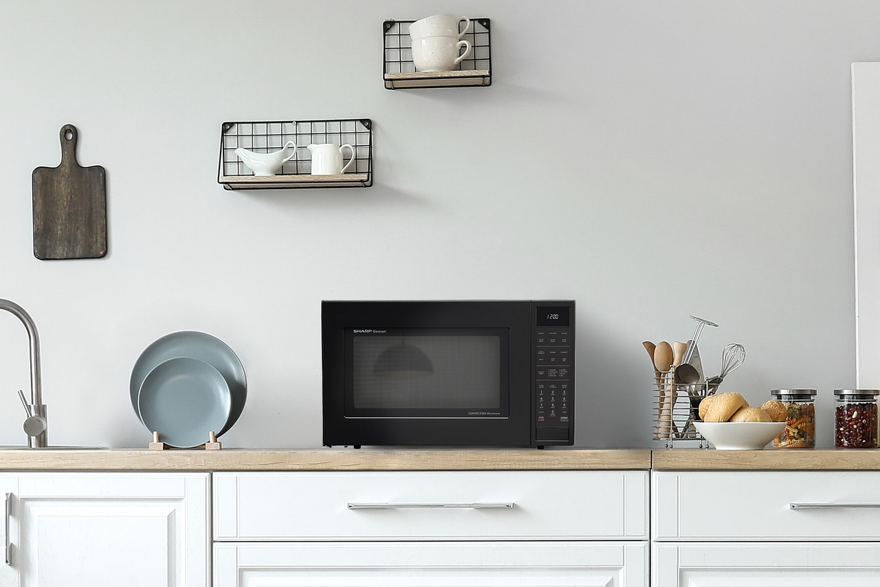 1.5 Cu. Ft. 900w Black Convection Countertop Microwave Oven SMC1585KB