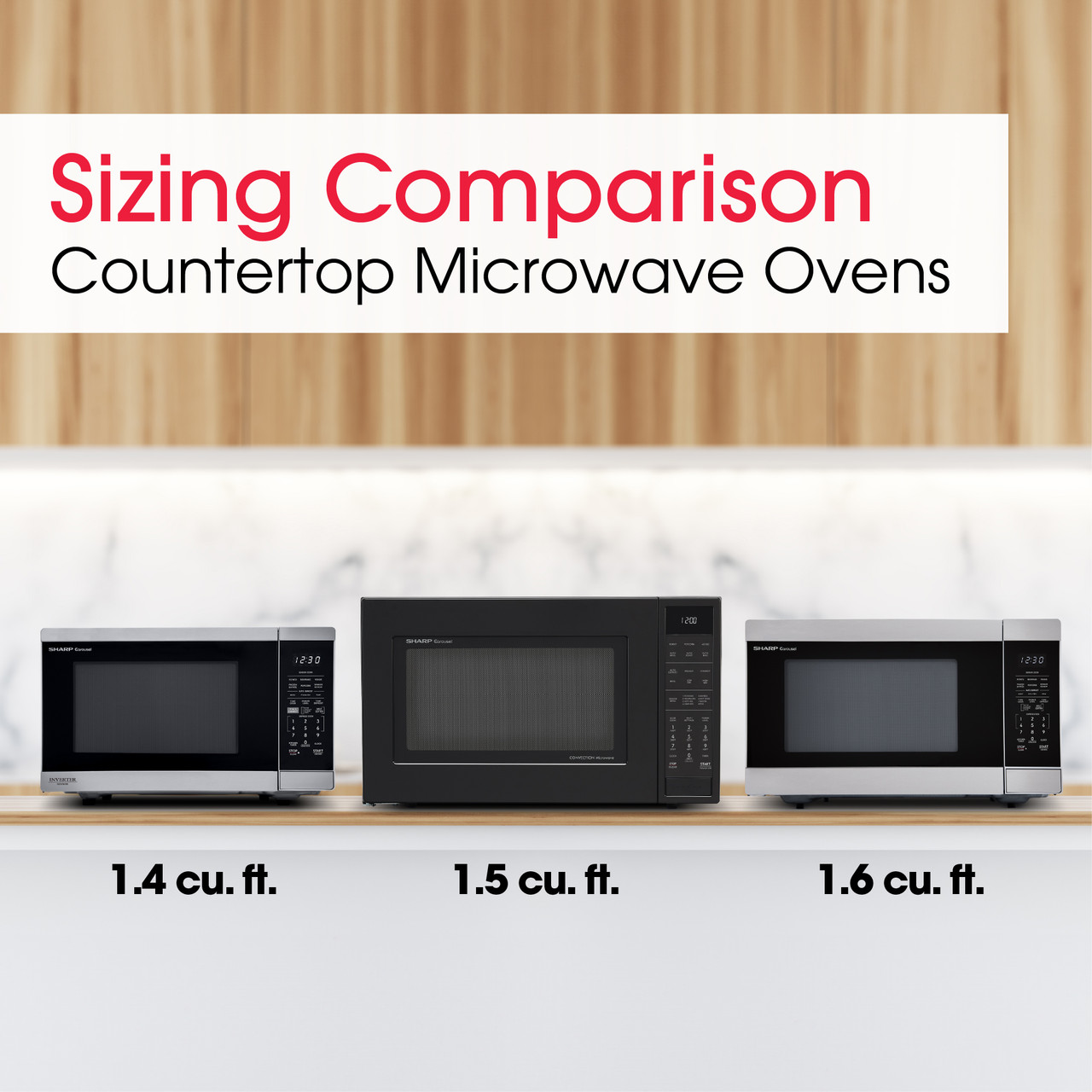 1.5 Cu. Ft. 900w Black Convection Countertop Microwave Oven SMC1585KB