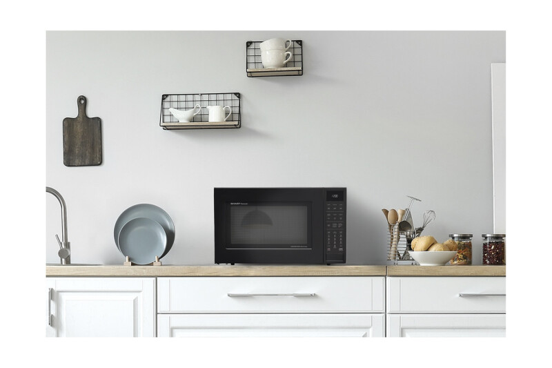 1.5 Cu. Ft. 900w Black Convection Countertop Microwave Oven SMC1585KB