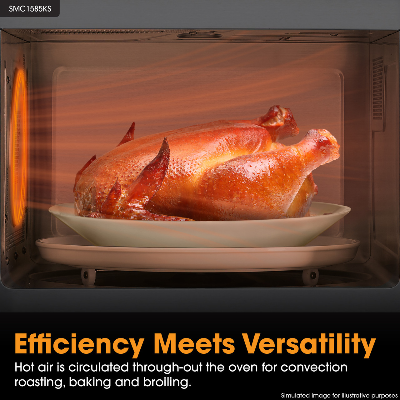 1.5 Cu. Ft. 900w Stainless Steel Convection Countertop Microwave Oven SMC1585KS