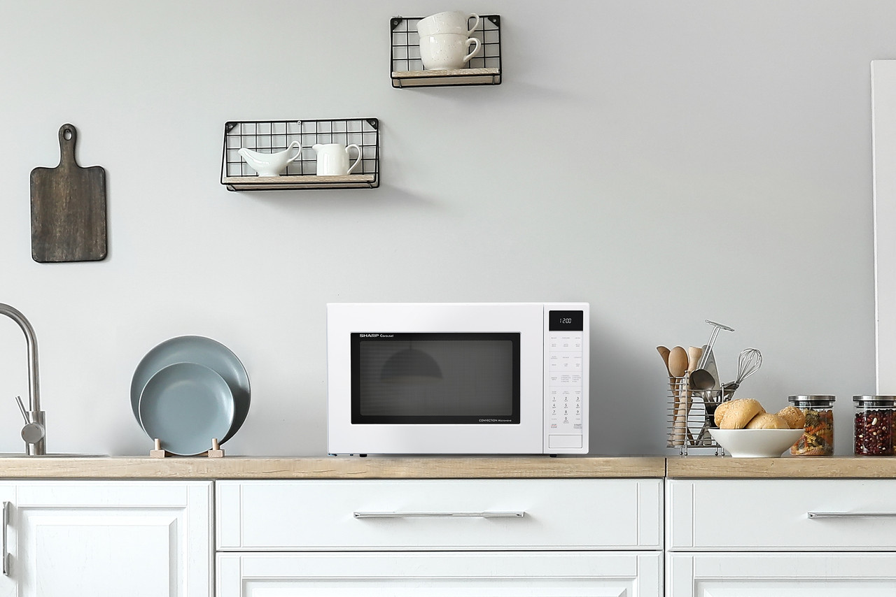 1.5 Cu. Ft. 900w White Convection Countertop Microwave Oven SMC1585KW