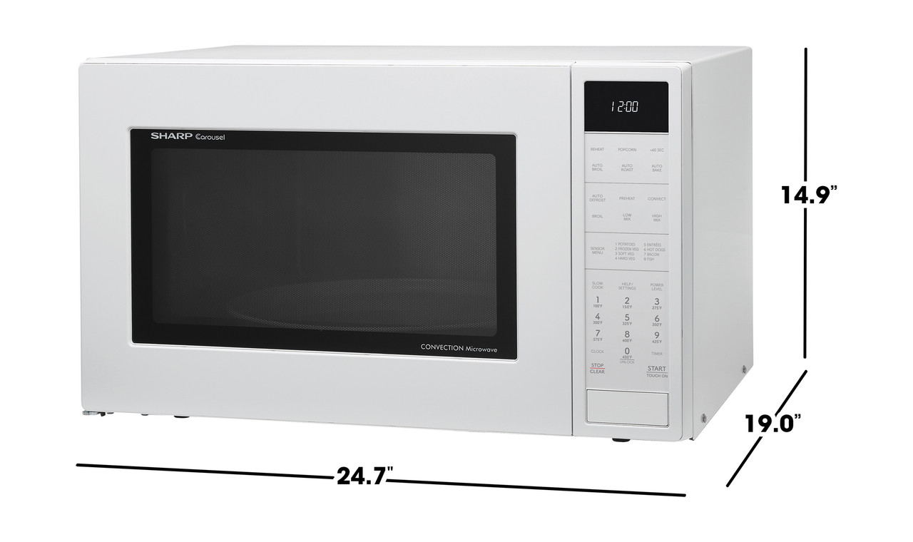 1.5 Cu. Ft. 900w White Convection Countertop Microwave Oven SMC1585KW