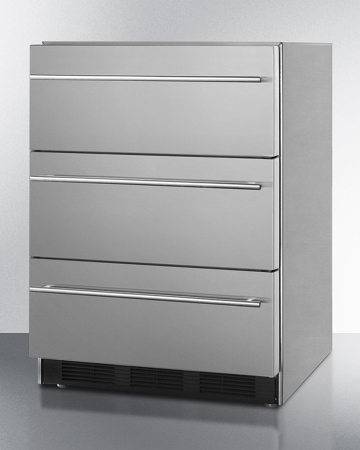 24" Wide 3-Drawer All-Refrigerator SP6DBSSTB7THIN