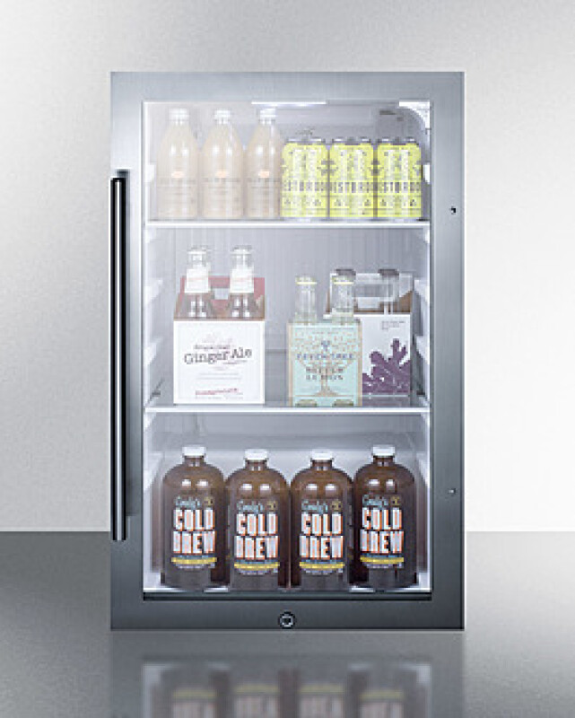 Shallow Depth Indoor/Outdoor Beverage Cooler, ADA Compliant SPR489OSADA