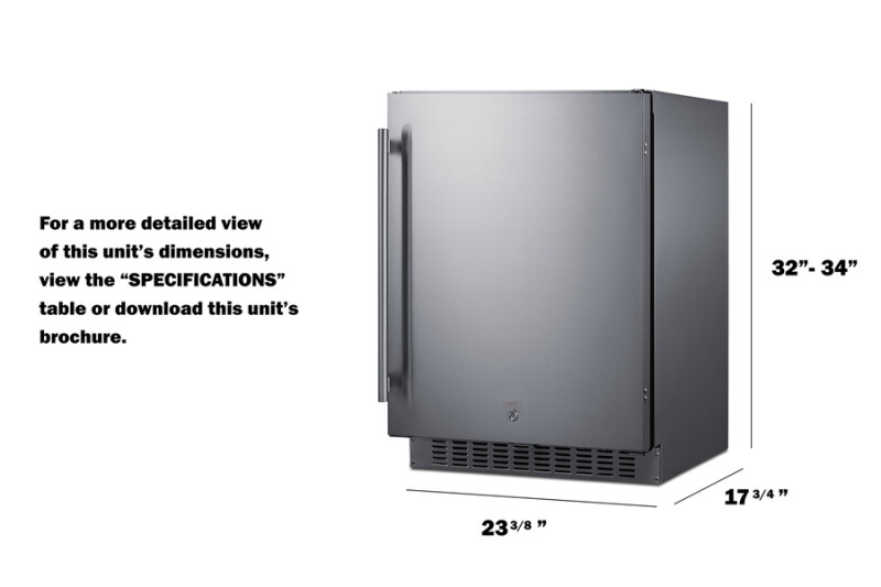 24" Wide Outdoor All-Refrigerator, ADA Compliant SPR618OSADA