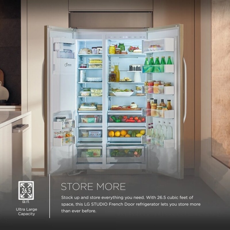 26 cu. ft. Smart Side-by-Side Built-In Refrigerator with Ice & Water Dispenser SRSXB2622S