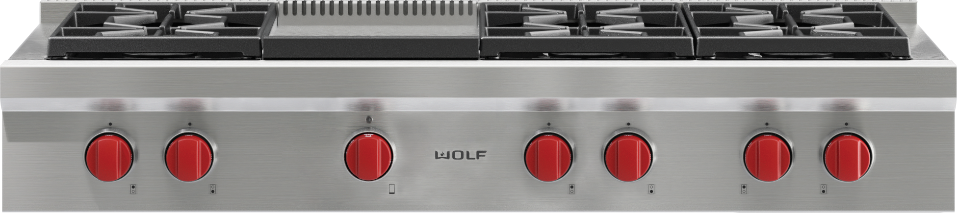 Wolf 48" Sealed Burner Rangetop - 6 Burners and Infrared Griddle Stainless Steel SRT486G Picture 1