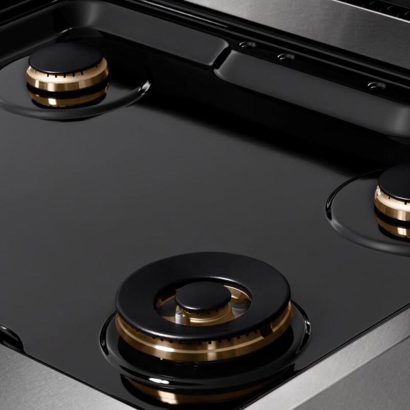 ZLINE 30 in. Paramount Gas Rangetop with 4 Brass Burners and Porcelain Cooktop in DuraSnow® Stainless Steel (SRTS-BR-30) SRTSBR30