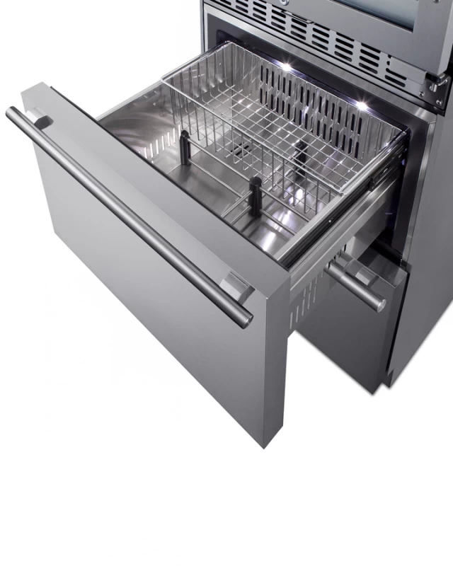 24" Wide Combination Dual-Zone Wine Cellar and 2-Drawer All-Refrigerator SWCDAR24