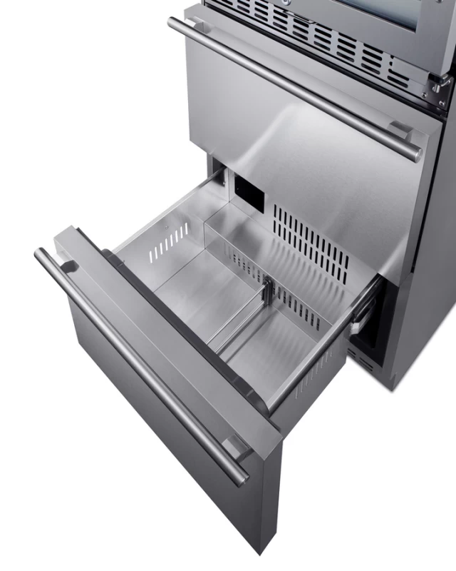 24" Wide Combination Dual-Zone Wine Cellar and 2-Drawer All-Refrigerator SWCDAR24