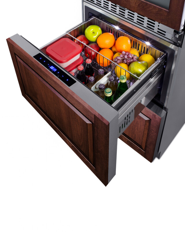 24" Wide Combination Dual-Zone Wine Cellar and 2-Drawer Refrigerator-Freezer (Panels Not Included) SWCDRF24PNR