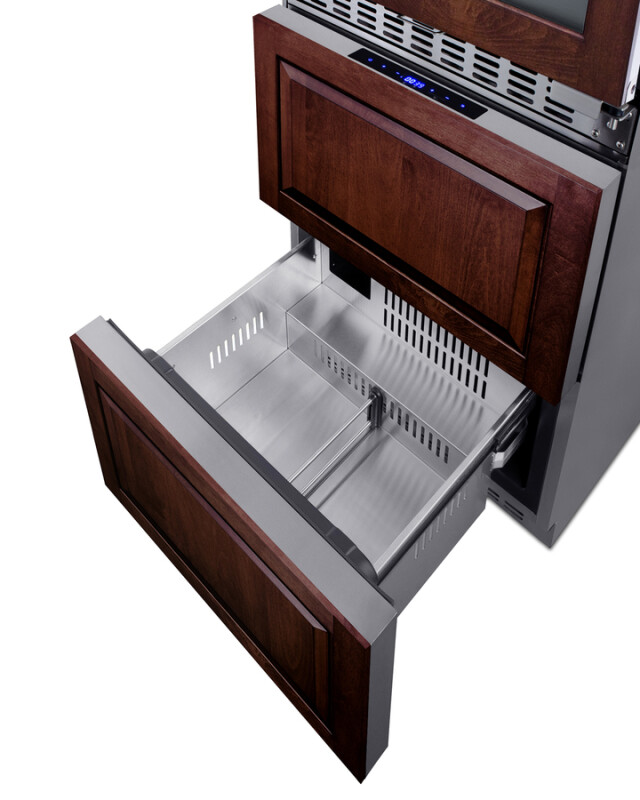 24" Wide Combination Dual-Zone Wine Cellar and 2-Drawer Refrigerator-Freezer (Panels Not Included) SWCDRF24PNR