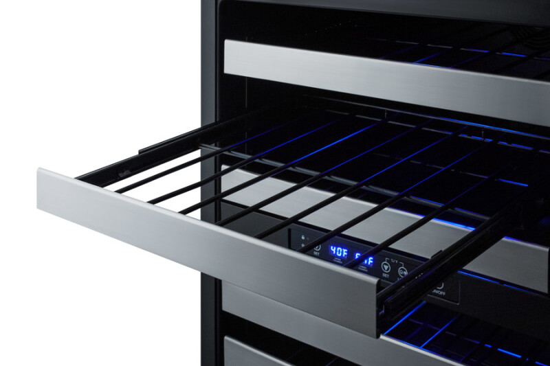 24" Wide Combination Dual-Zone Wine Cellar and 2-Drawer Refrigerator-Freezer (Panels Not Included) SWCDRF24PNR