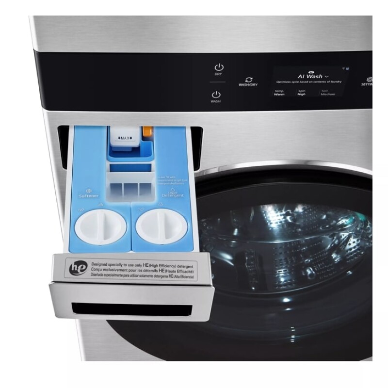 LG STUDIO WashTower™ Smart Front Load 5.0 cu. ft. Washer and 7.4 cu. ft. Electric Dryer with Center Control® SWWE50N3