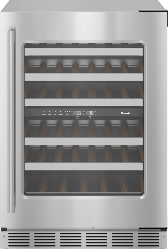Thermador Freedom Under Counter Wine Cooler with Glass Door 24" Masterpiece® Right Hinge Stainless Steel T24UW915RS Picture 1
