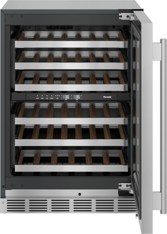 Freedom Under Counter Wine Cooler with Glass Door 24" Masterpiece® Right Hinge T24UW915RS