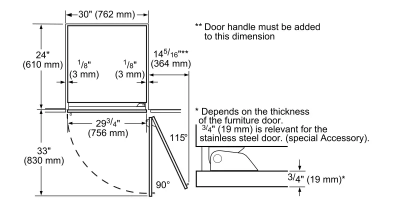 Built-in Refrigerator Column 30" Built-in Refrigerator Column 30'' T30IR905SP