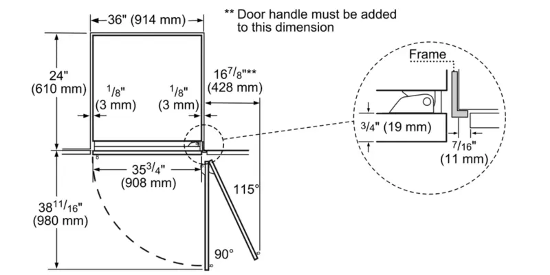 Built-in Two Door Bottom Freezer 36" Professional T36BB925SS